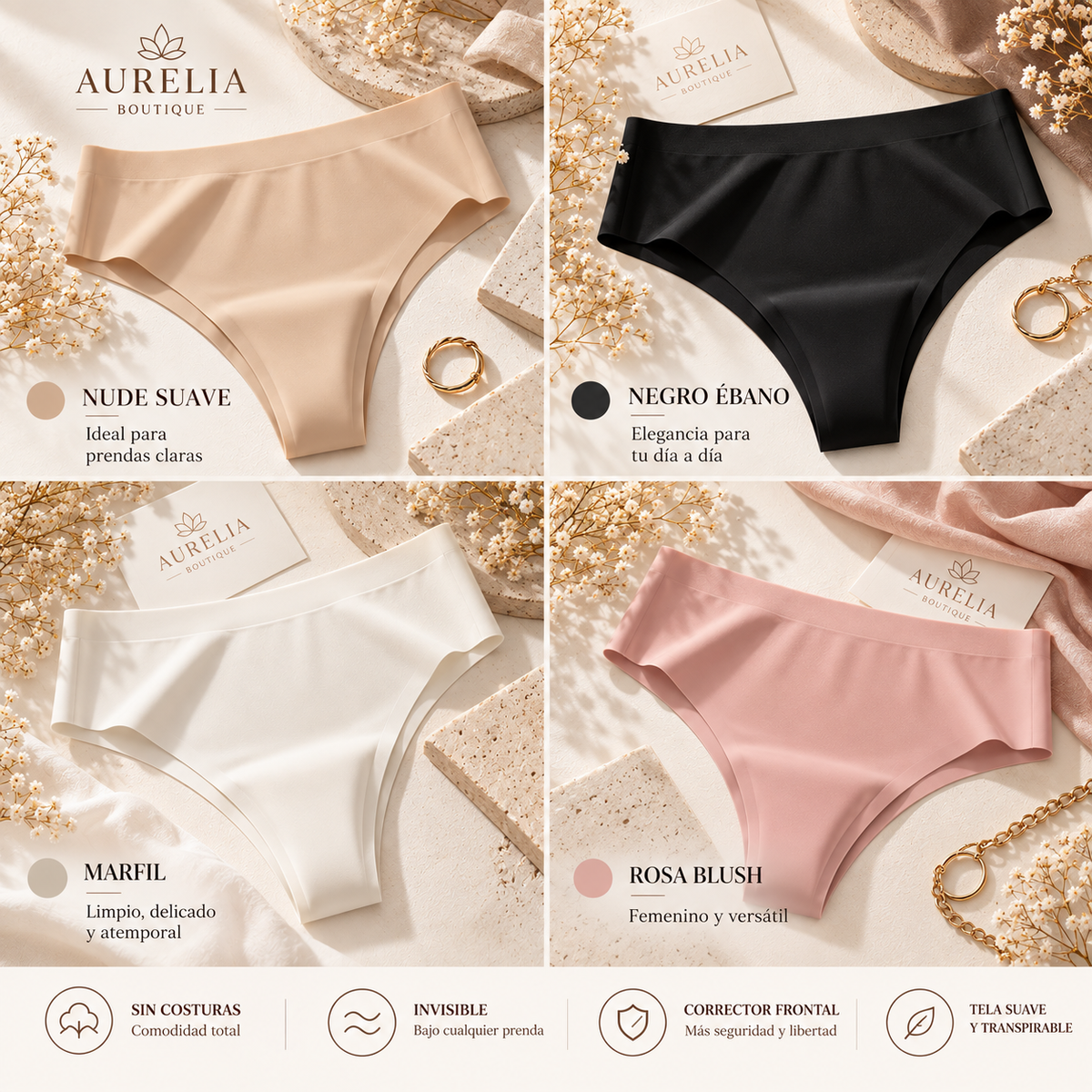 Tanga invisible con efecto alisador frontal — Cintura alta